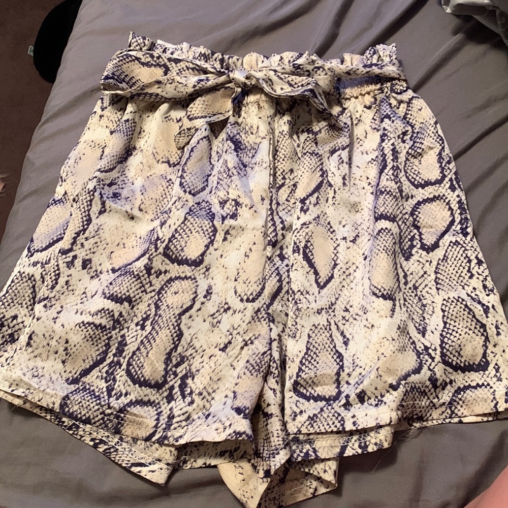 Shein Snakeskin Paperbag Shorts